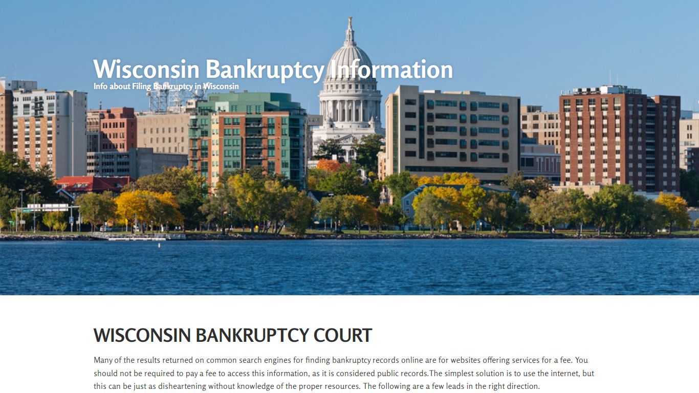 WISCONSIN BANKRUPTCY COURT | Wisconsin Bankruptcy Information
